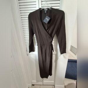 Lafayette 148 New York Brown Wrap Dress